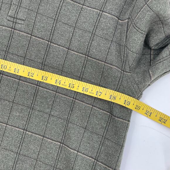 Arrow Men's Polo Sweater, Relaxed Fit, Green Plaid, Size M Casual Comfortable - Picture 8 of 9